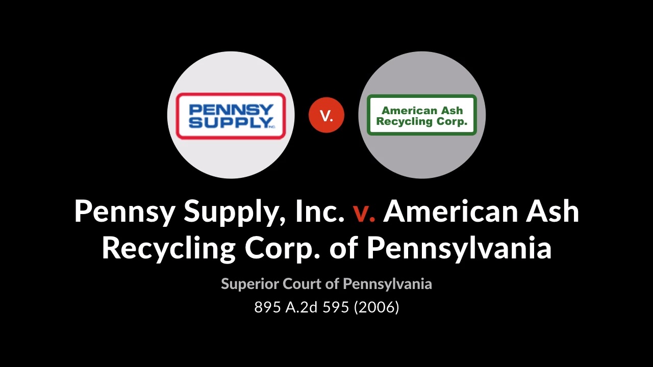 Pennsy supply inc v american ash