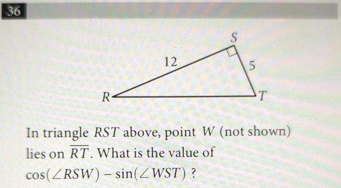 In triangle rst above point w