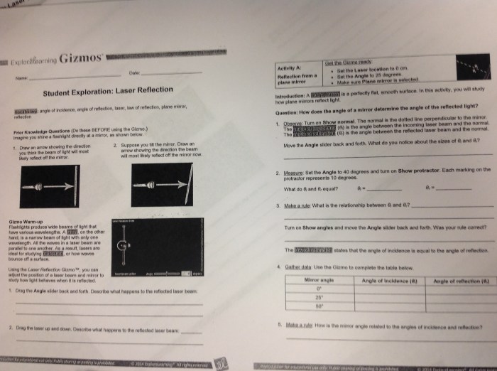 Laser reflection gizmo answer key