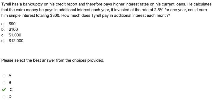 Tyrell has a bankruptcy on his credit report