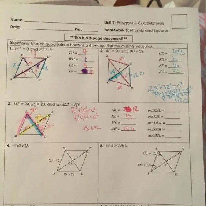 Unit 7 polygons and quadrilaterals answer key pdf