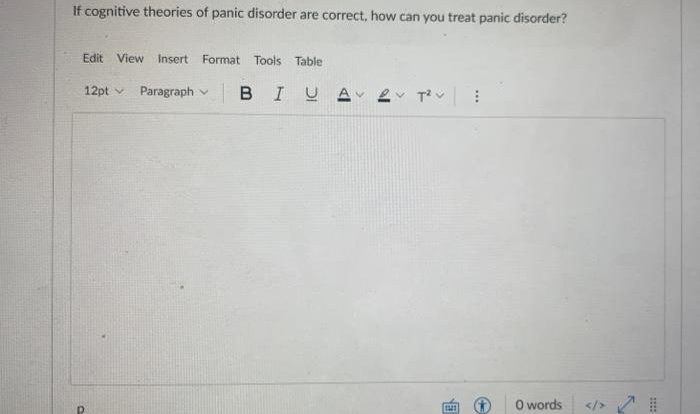 If cognitive theories of panic disorder are correct