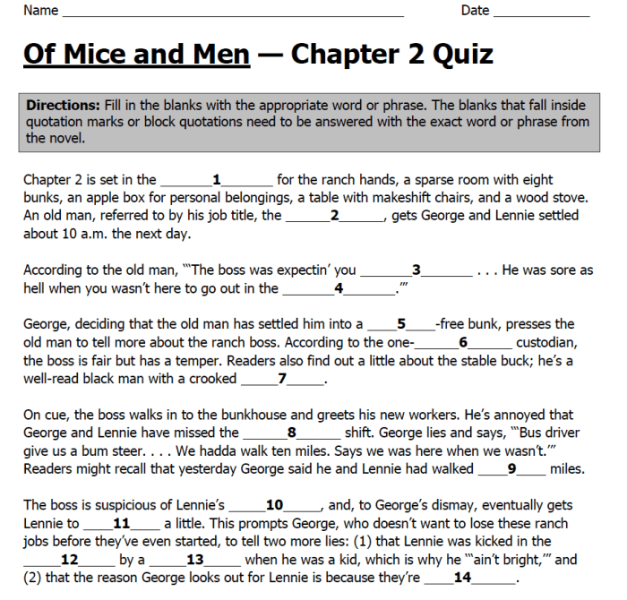 Of mice and men- tests and quizzes pdf answers